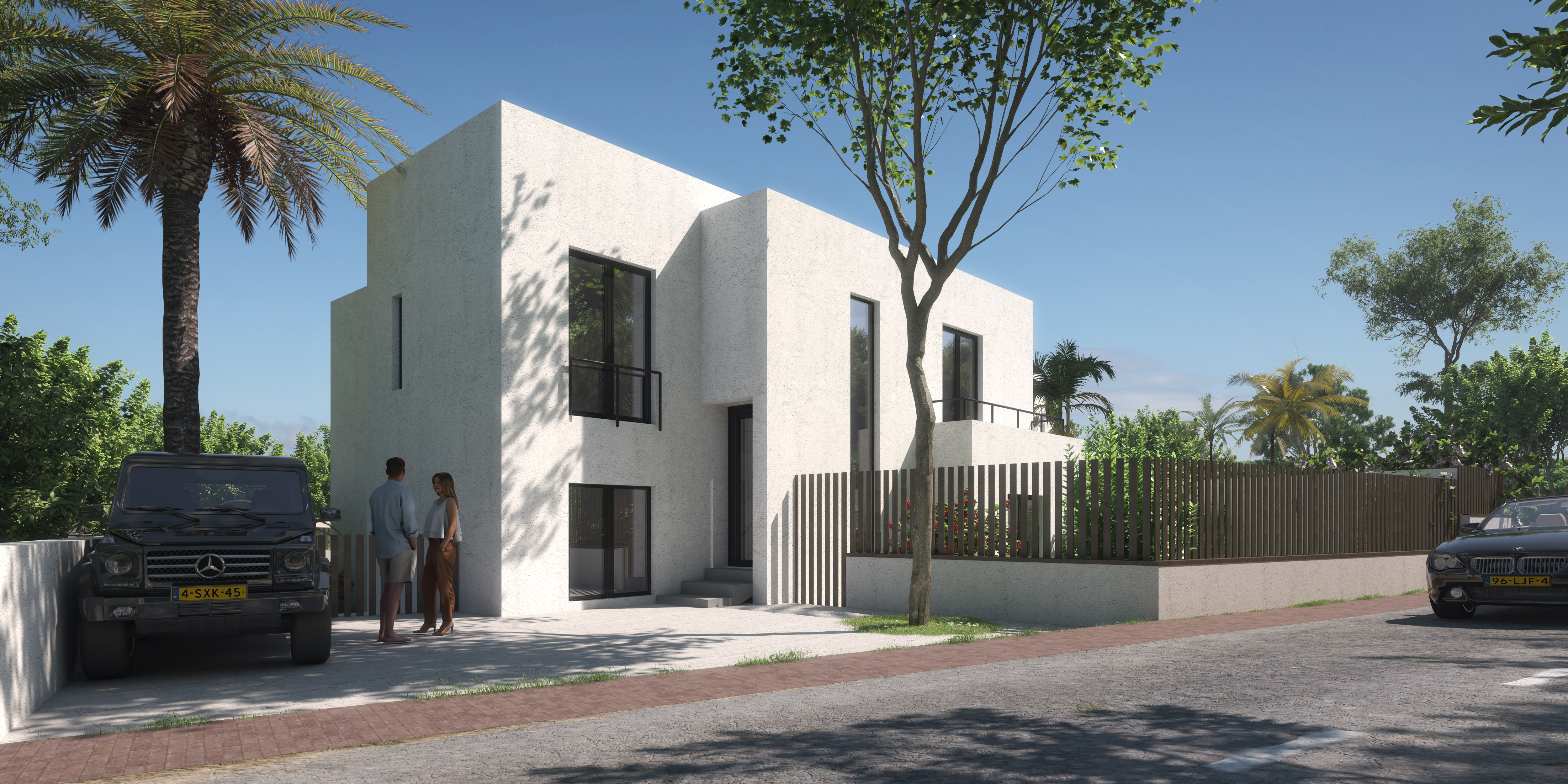 Resa Estates plot 1can Furnet renders modern villa Ibiza 1 house street.jpg